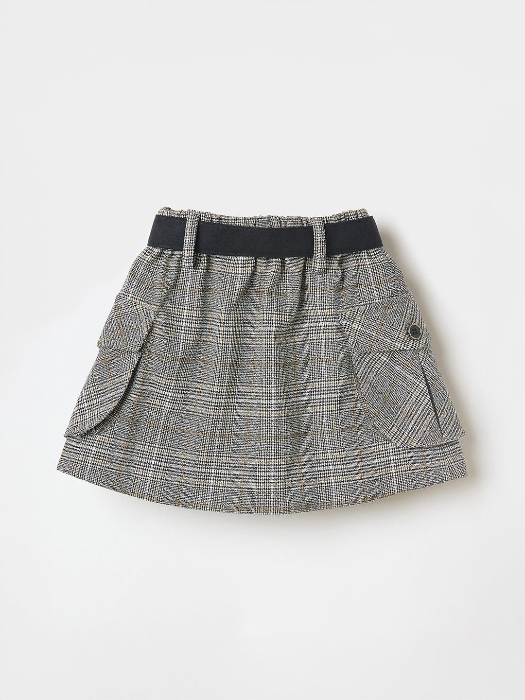 Elle Kids Pink Regular Fit Checks Skirt