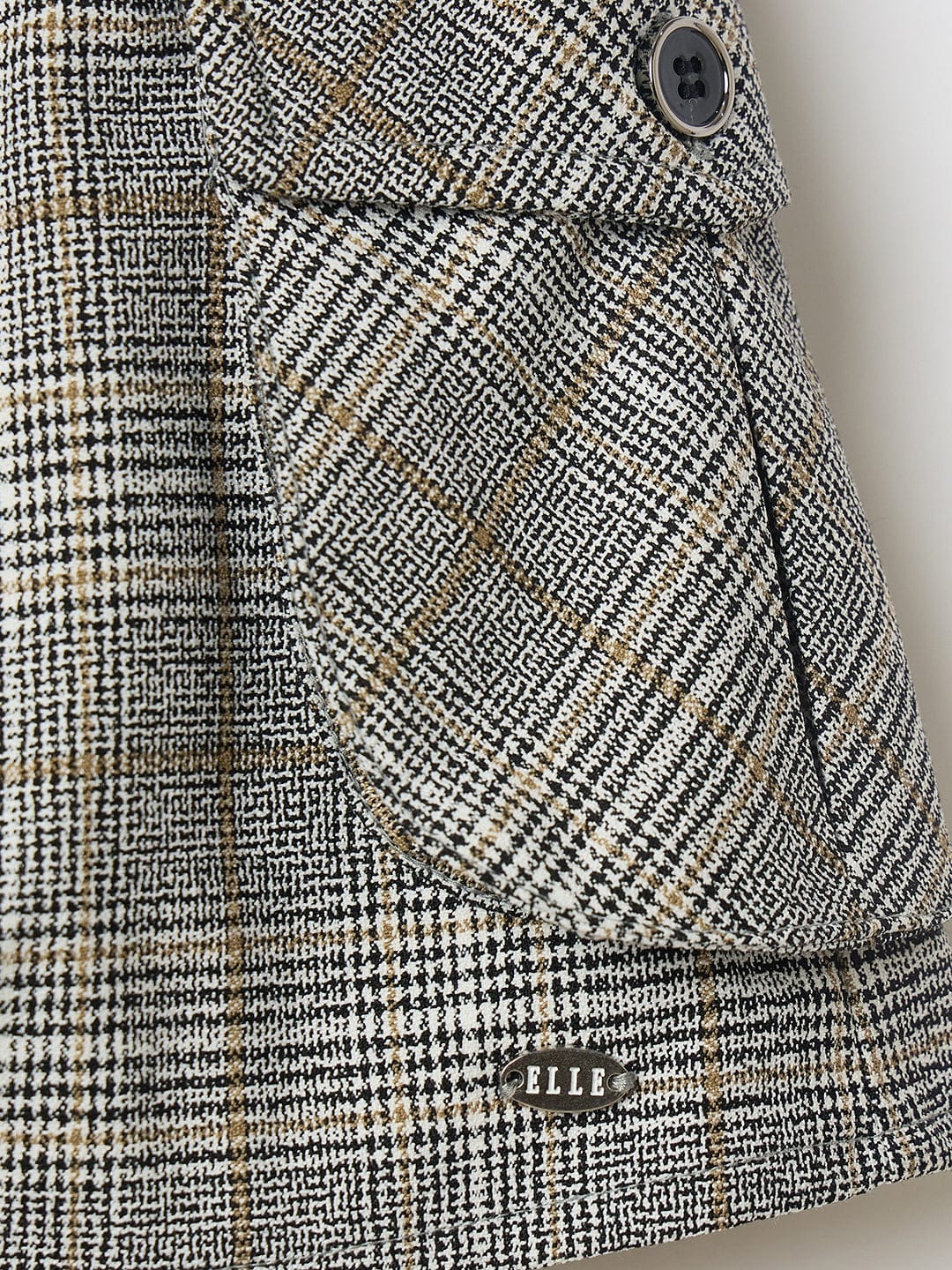 Elle Kids Pink Regular Fit Checks Skirt