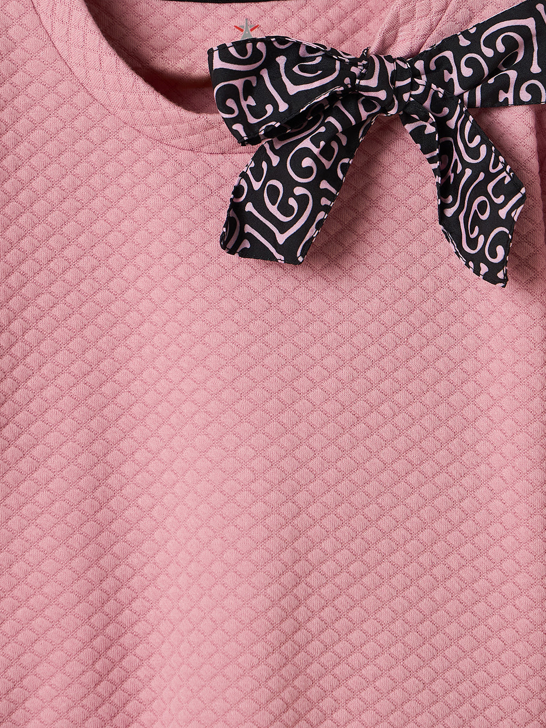 Elle Kids Pink Solid Round Neck Sweatshirt