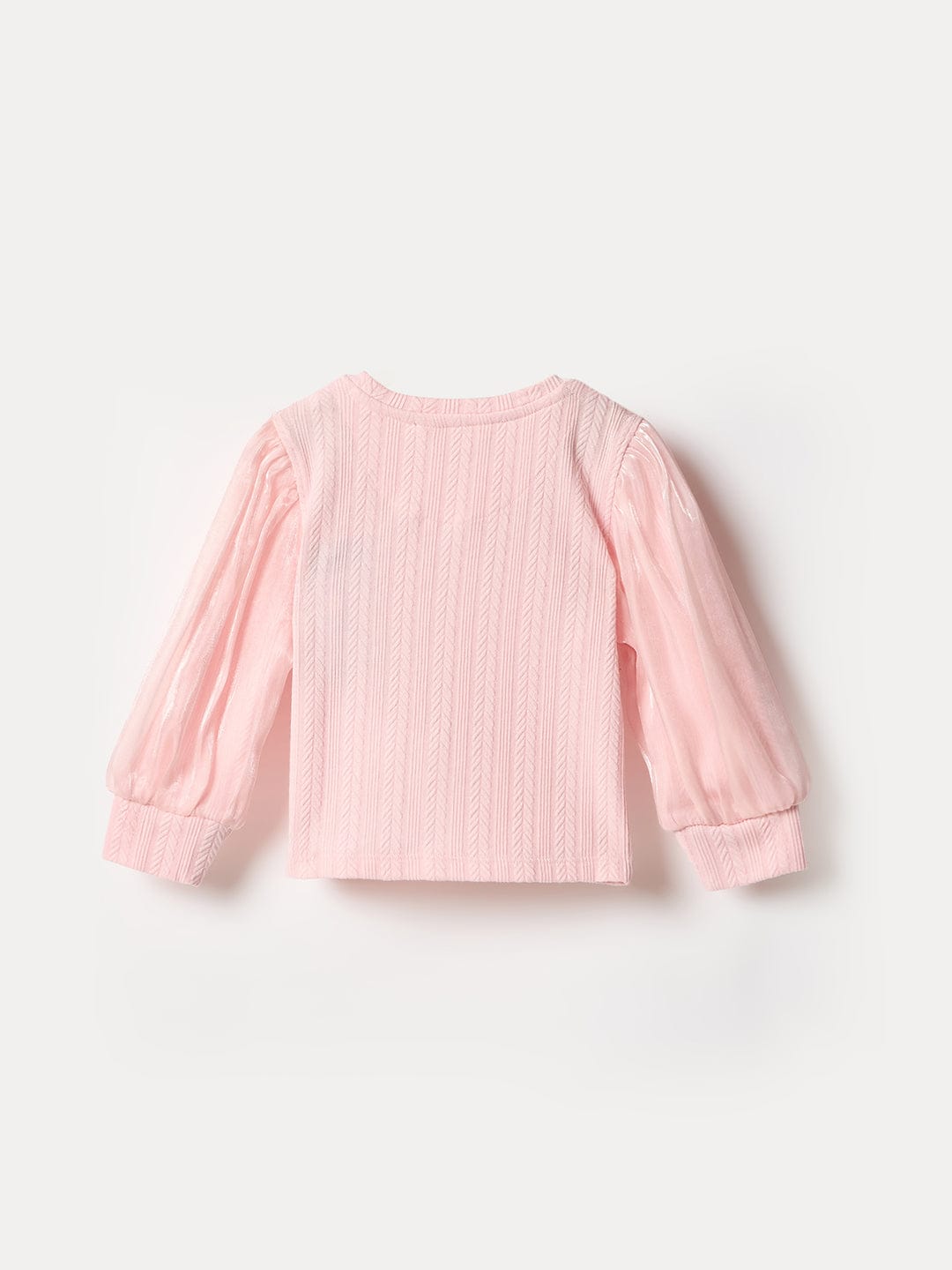 Elle Kids Pink Knitted Raised Neck Top