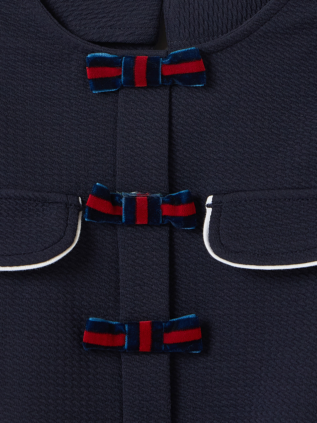 Elle Kids Blue Solid Round Neck Dress