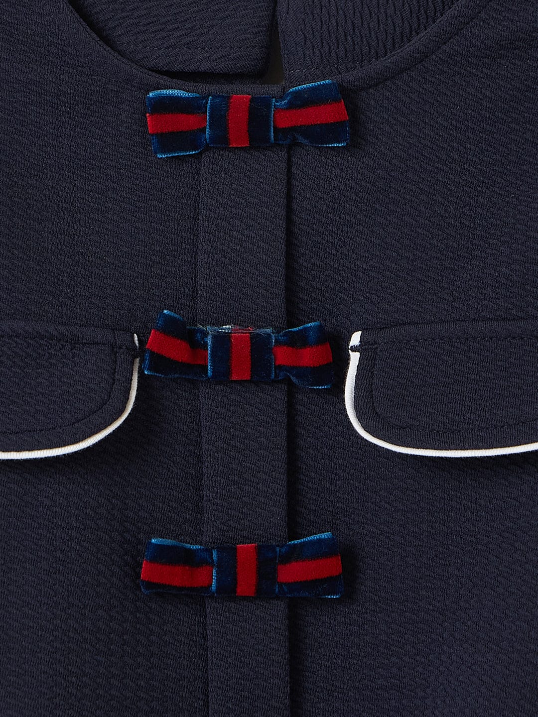 Elle Kids Blue Solid Round Neck Dress