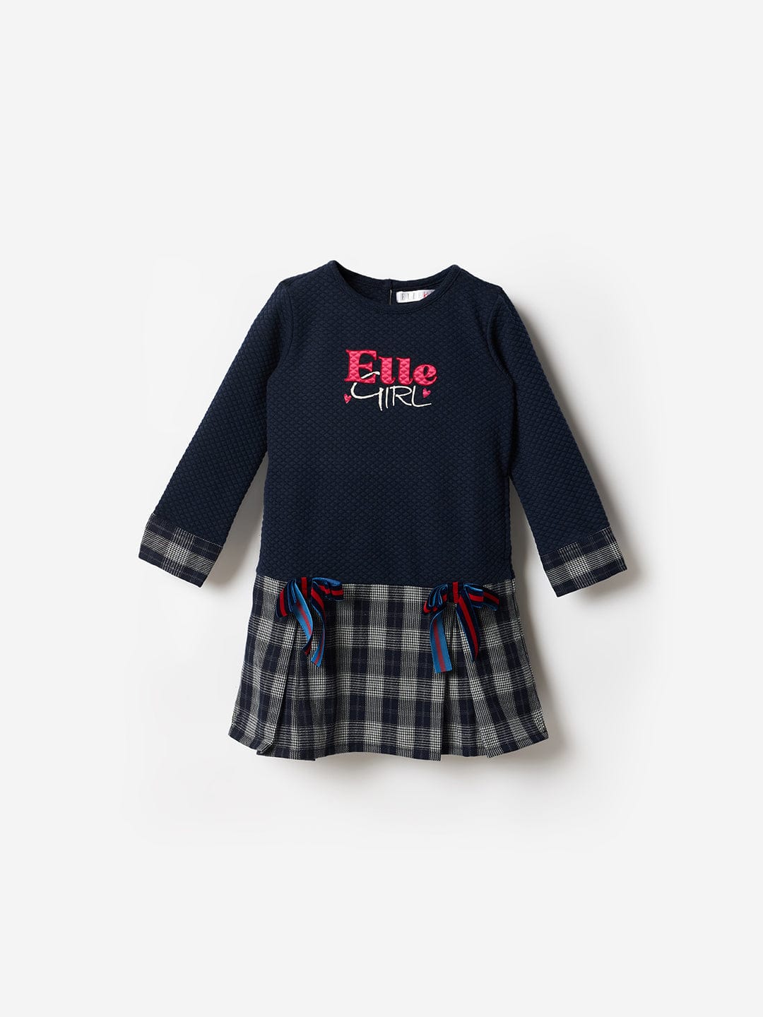 Elle Kids Multi Graphic Round Neck Dress