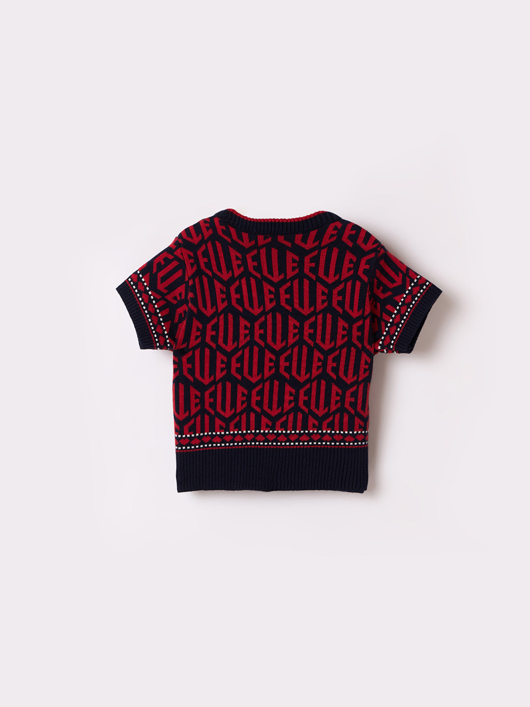 Elle Kids Blue Printed Crew Neck Tshirt