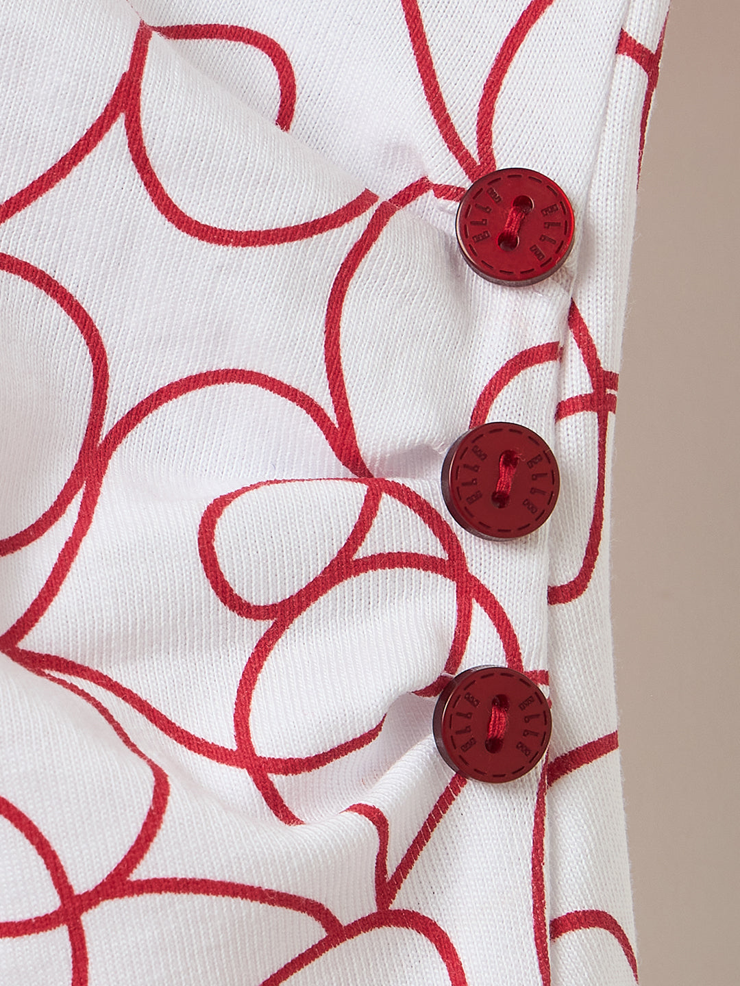 Elle Kids White Printed Crew Neck Tshirt