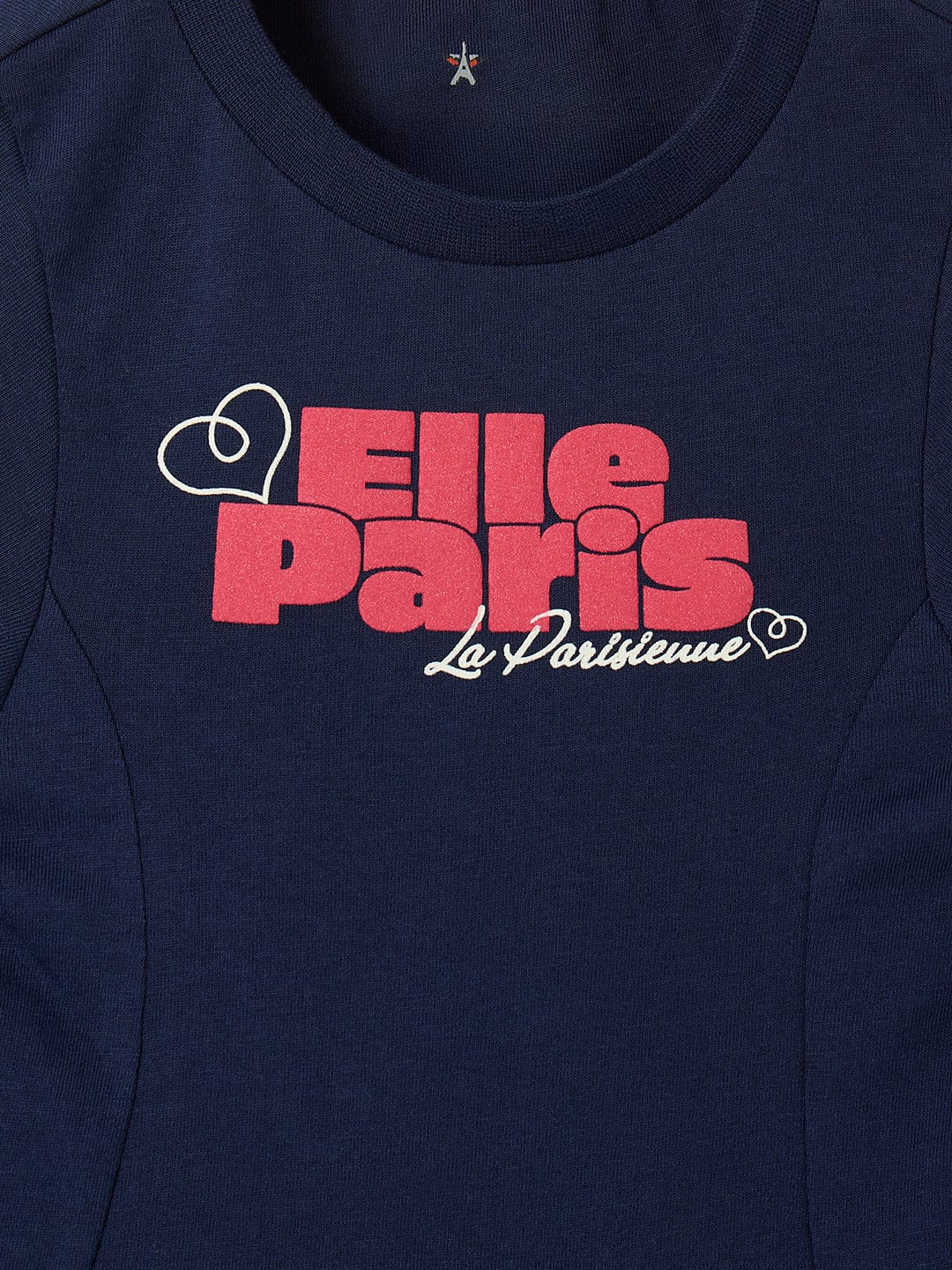 Elle Kids Blue Graphic Crew Neck Tshirt