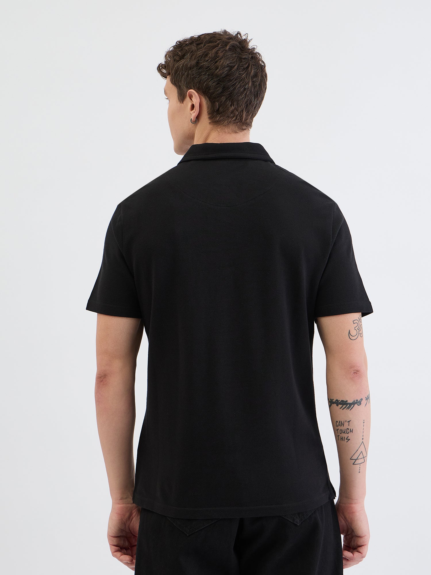 Just Cavalli Men Blue Embroidered Polo Tshirt