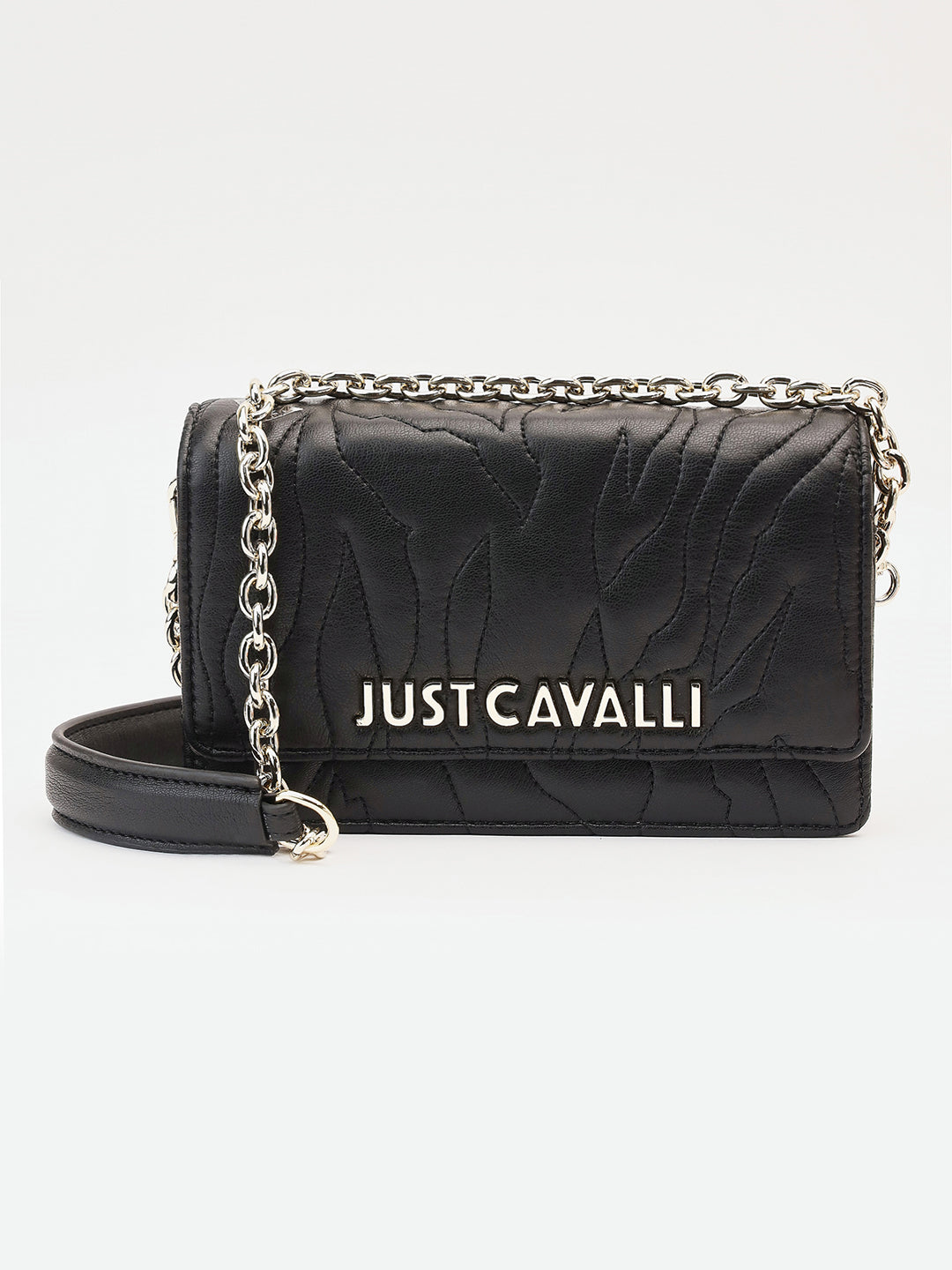 Just Cavalli Women Black Solid Crossbody Bags