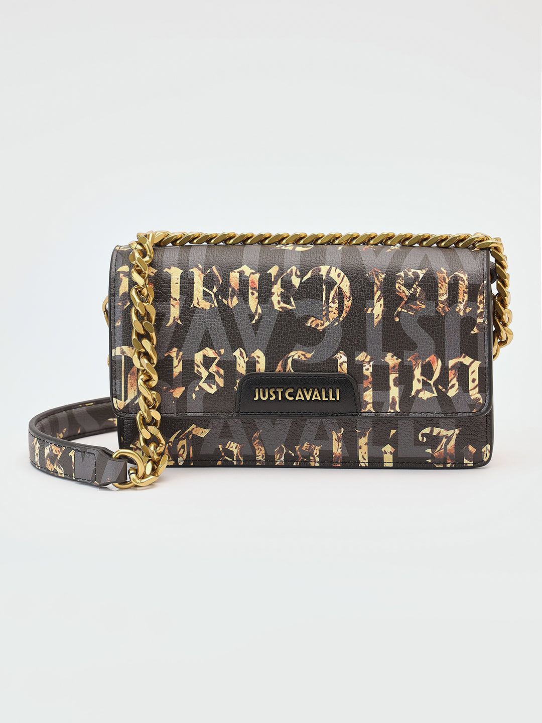 Just Cavalli Women Black Printed Crossbody Bags