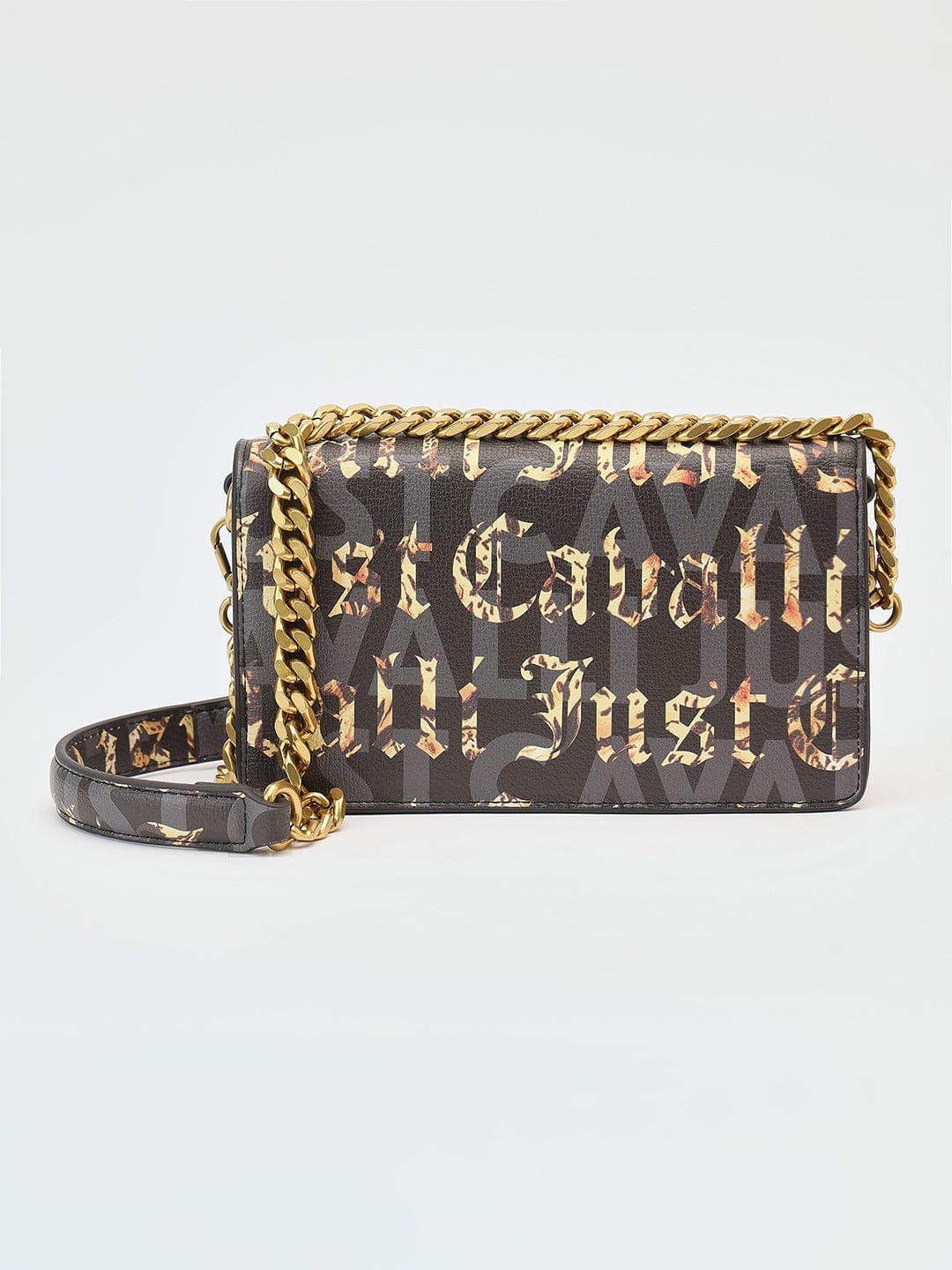 Just Cavalli Women Black Printed Crossbody Bags