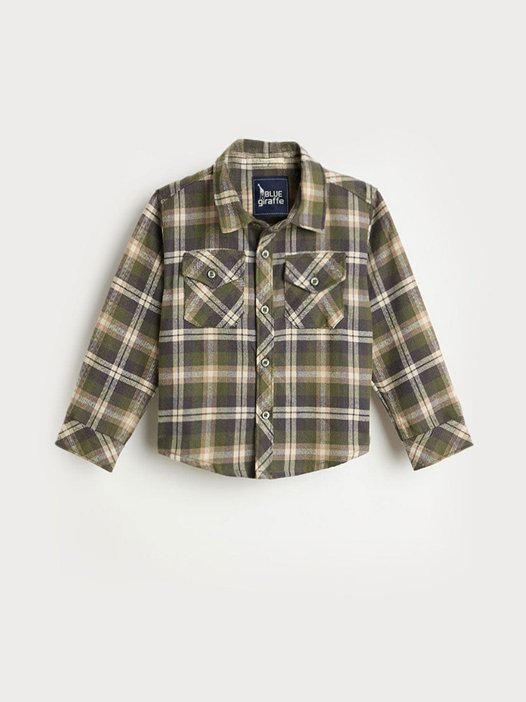 Blue Giraffe Boys Regular Fit Multicolour Checks Pure Cotton Shirt