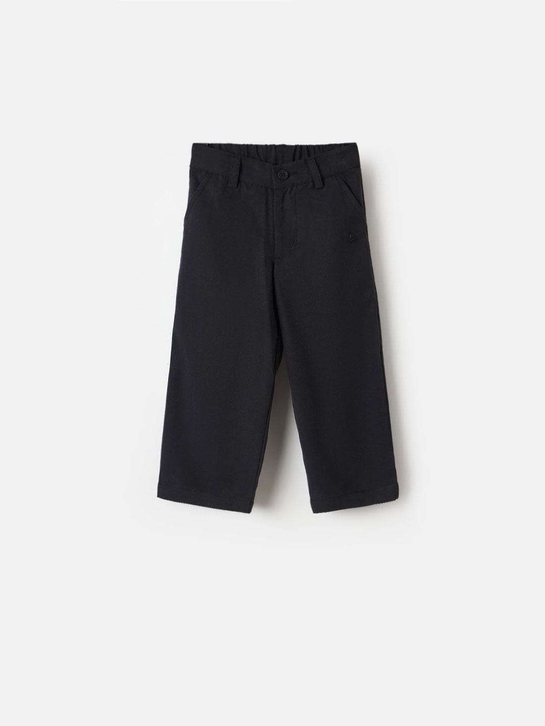 BLUE GIRAFFE Boys Black Cotton Solid Trouser