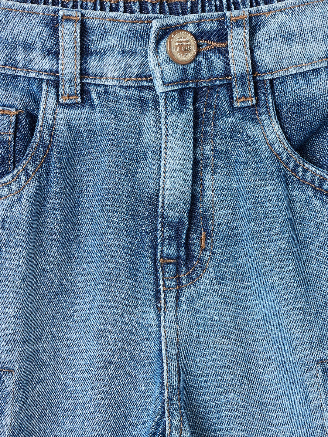 Blue Giraffe Boys Blue Jogger Denim Jeans