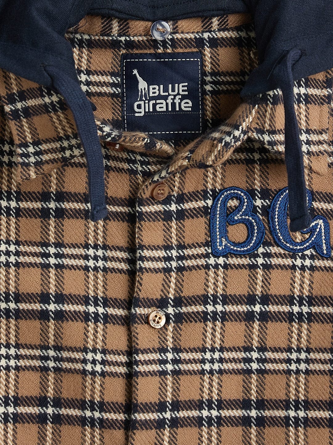 Blue Giraffe Boys Oversize Multicolour Check Pure Cotton Shacket