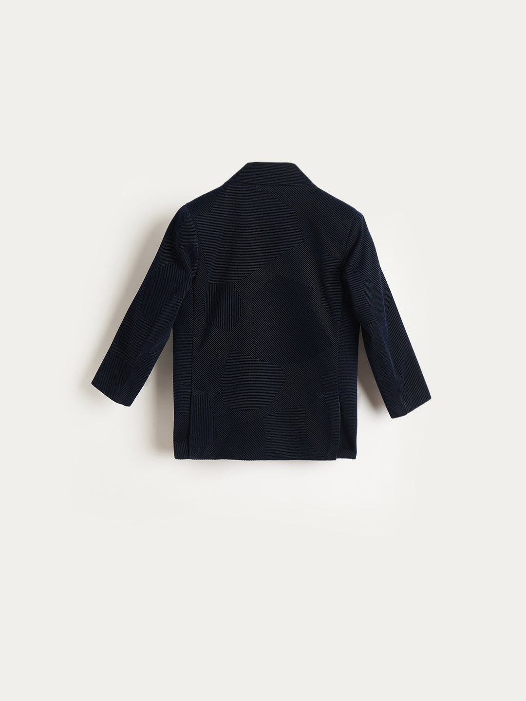 Blue Giraffe Boys Navy Blue Textured Lapel Collar Blazer