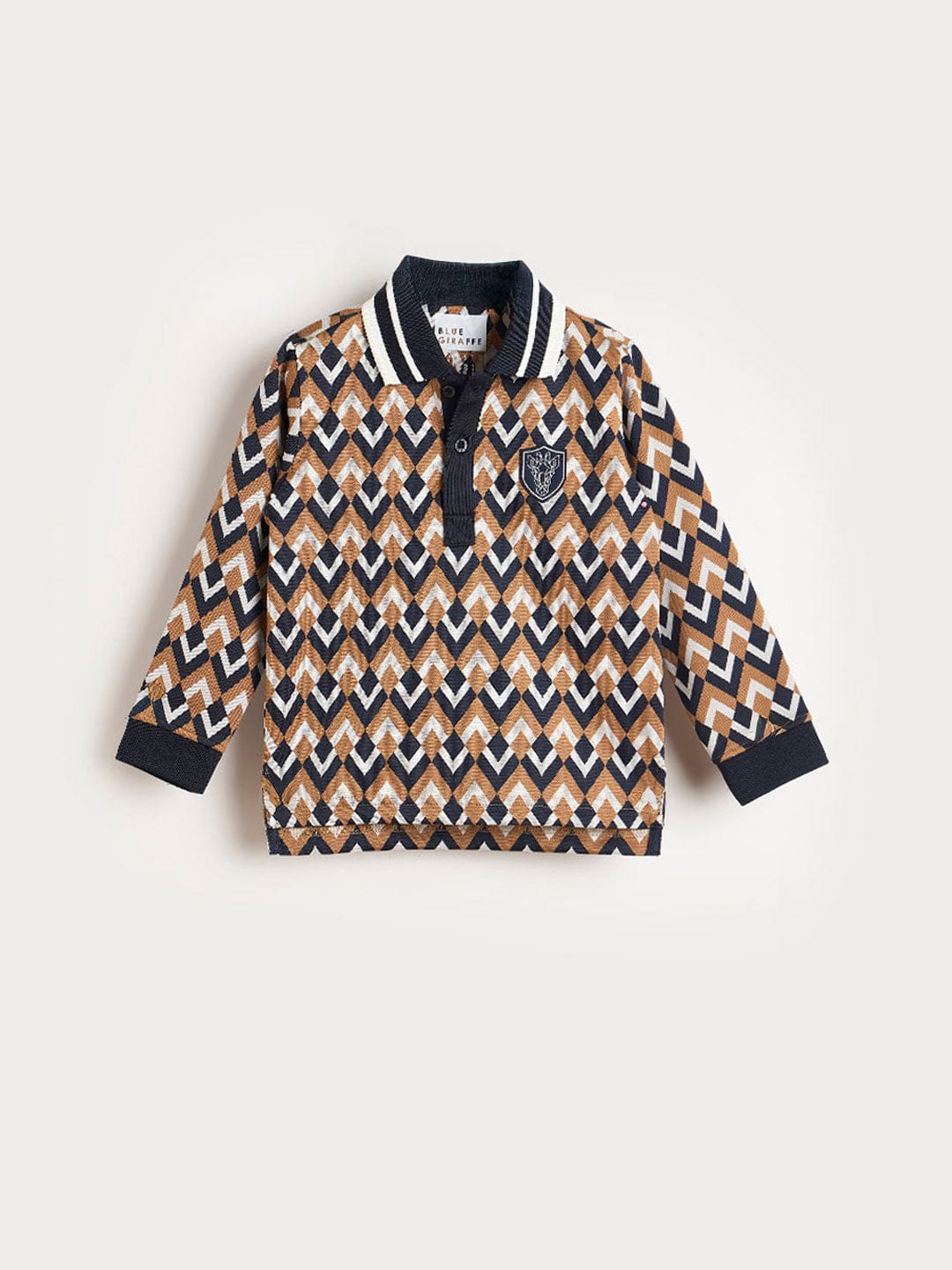 BLUE GIRAFFE Boys Multi Printed Polo Neck T-Shirt