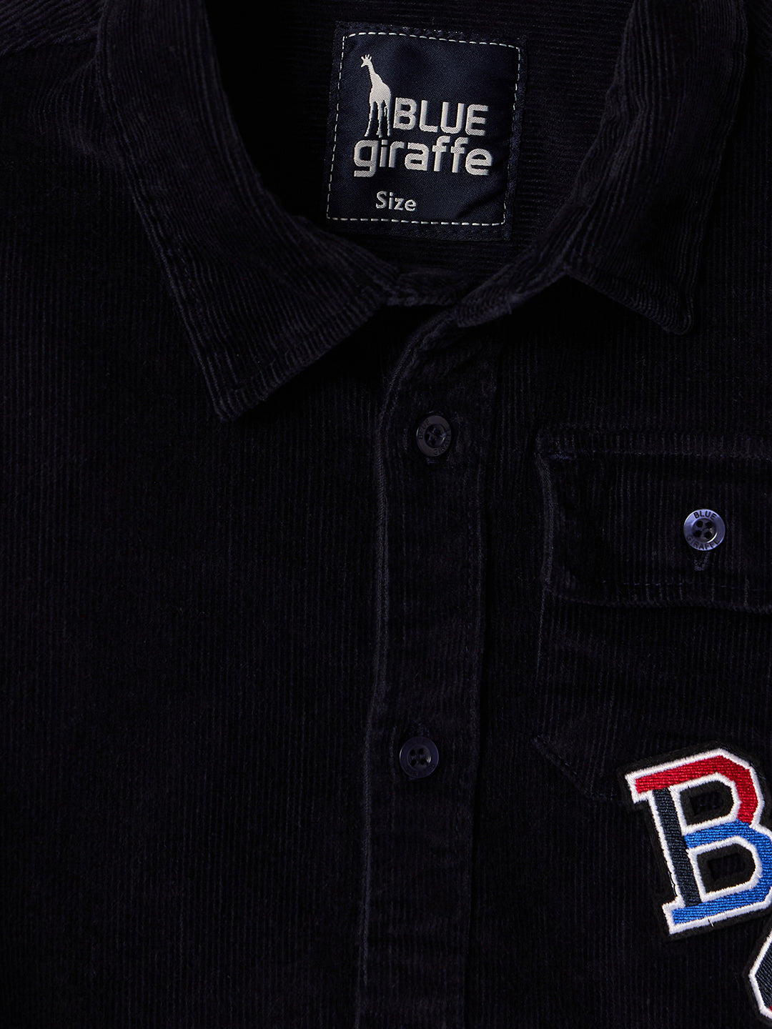 Blue Giraffe Boys Blue Solid Collar Shirt