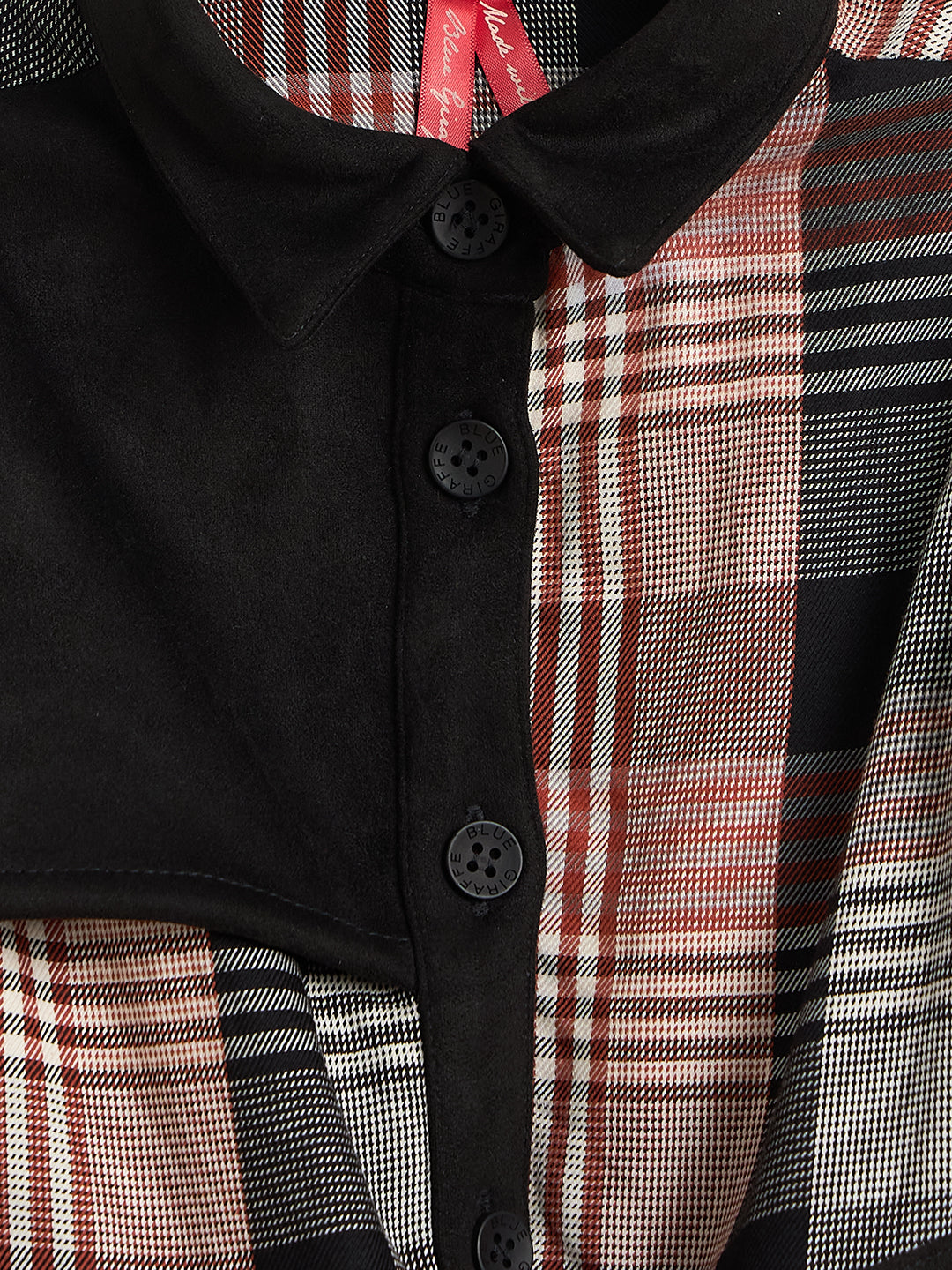 Blue Giraffe Girls Multicolor Check Collared Dress