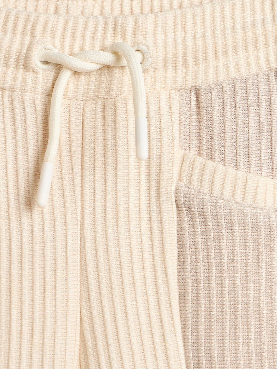 BLUE GIRAFFE Girls Beige Blended Solid Sweatpant