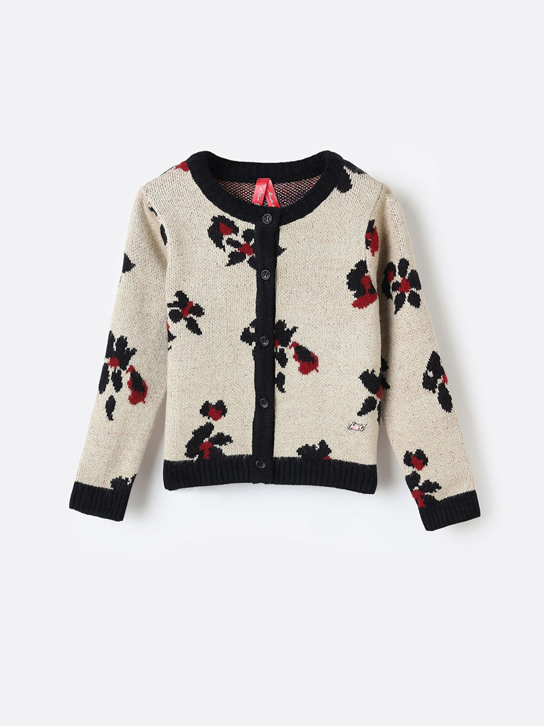 Blue Giraffe Girls Multi Solid Crew Neck Sweater