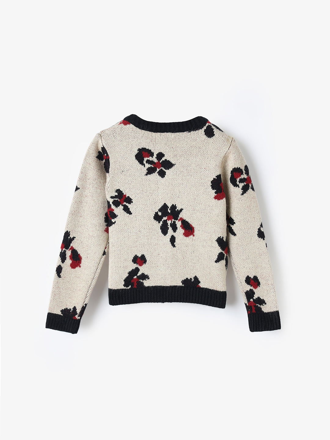 Blue Giraffe Girls Multi Solid Crew Neck Sweater