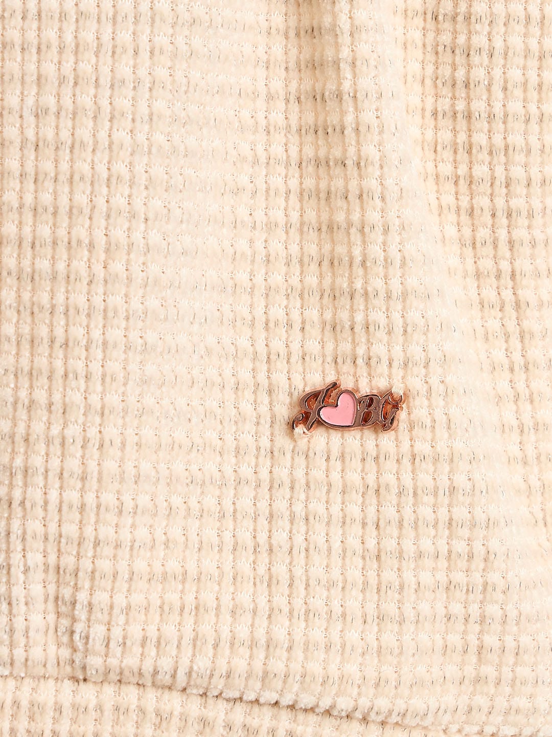 BLUE GIRAFFE Girls Beige Solid Sweatshirt