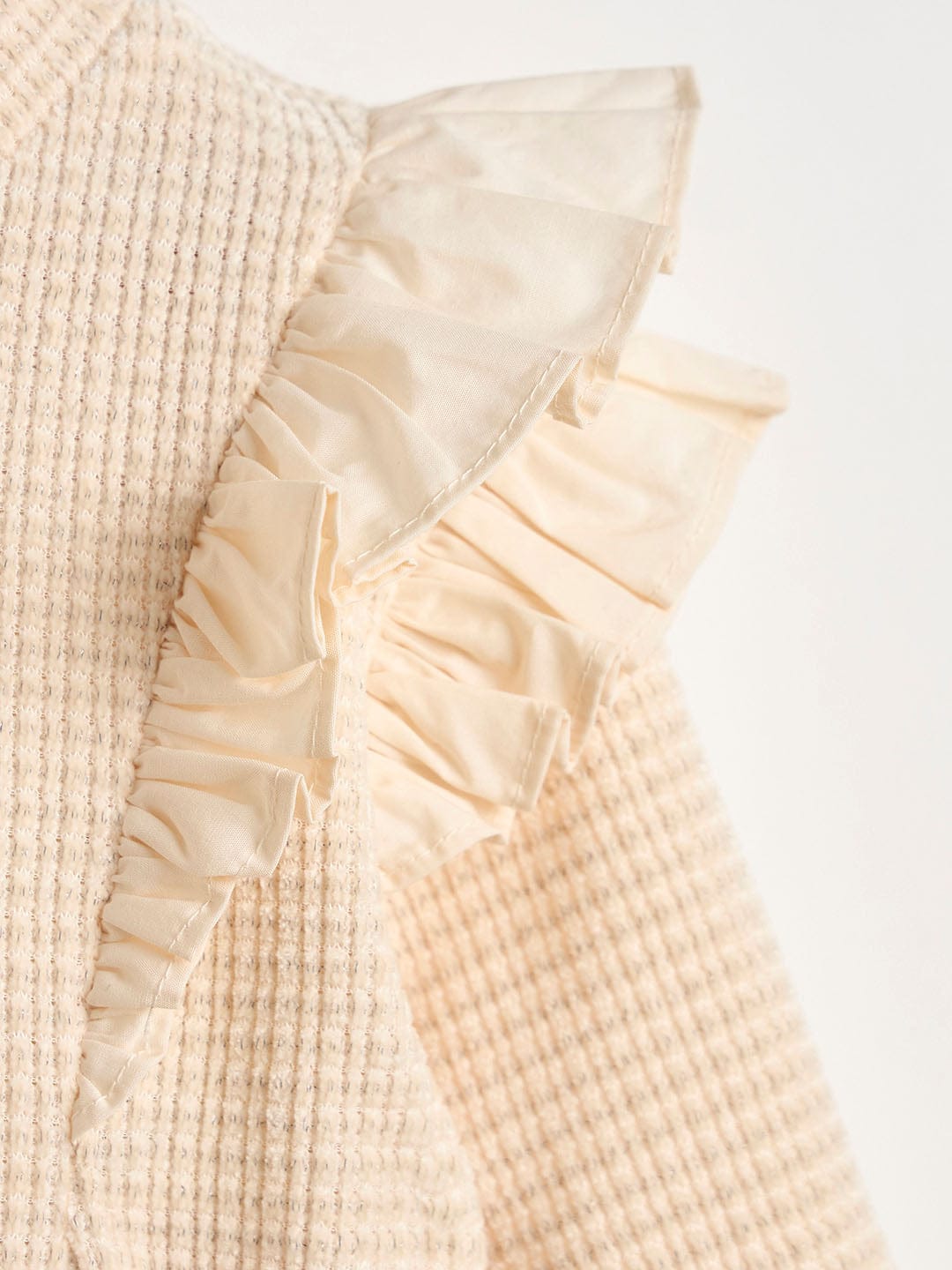 BLUE GIRAFFE Girls Beige Solid Sweatshirt