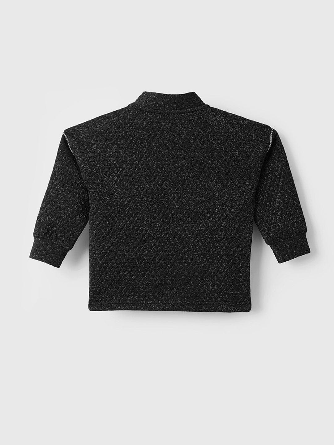 BLUE GIRAFFE Girls Black Knitted Sweatshirt