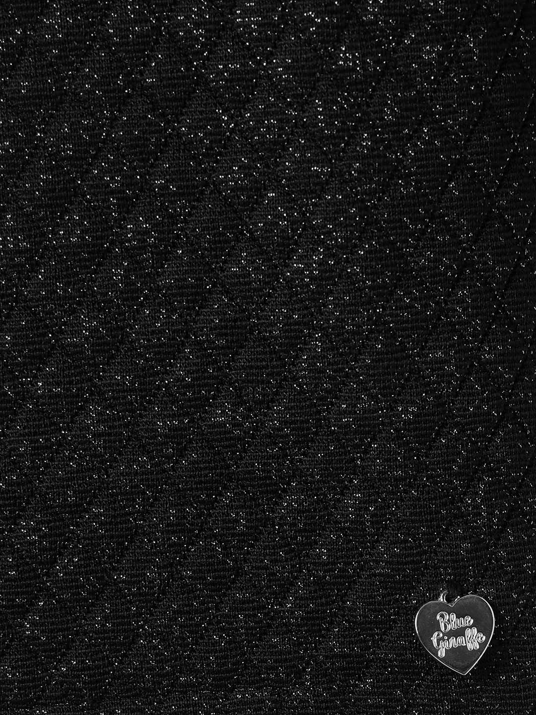 BLUE GIRAFFE Girls Black Knitted Sweatshirt