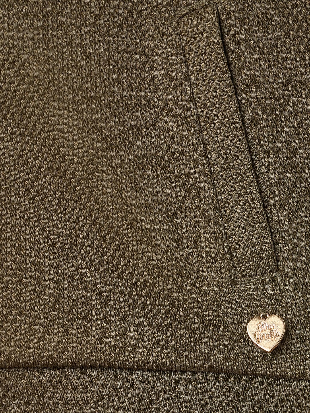 BLUE GIRAFFE Girls Green All Over Branding Printed Sweatshirt