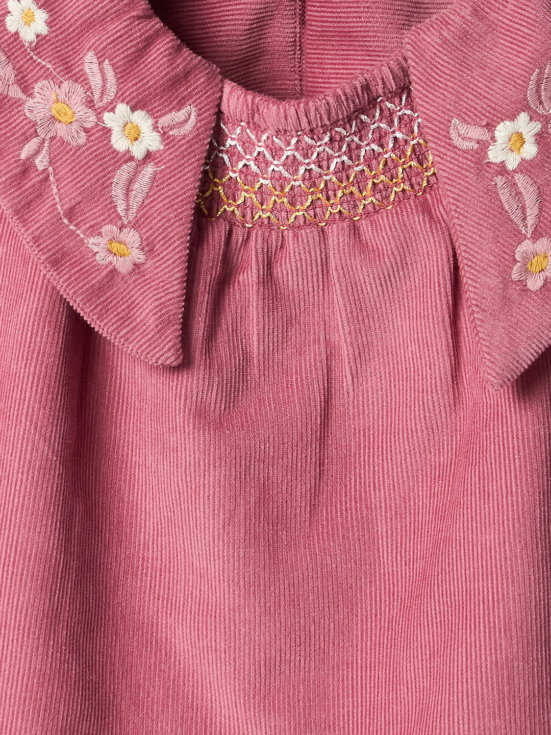 Elle Kids Pink Embroidered Collar Top