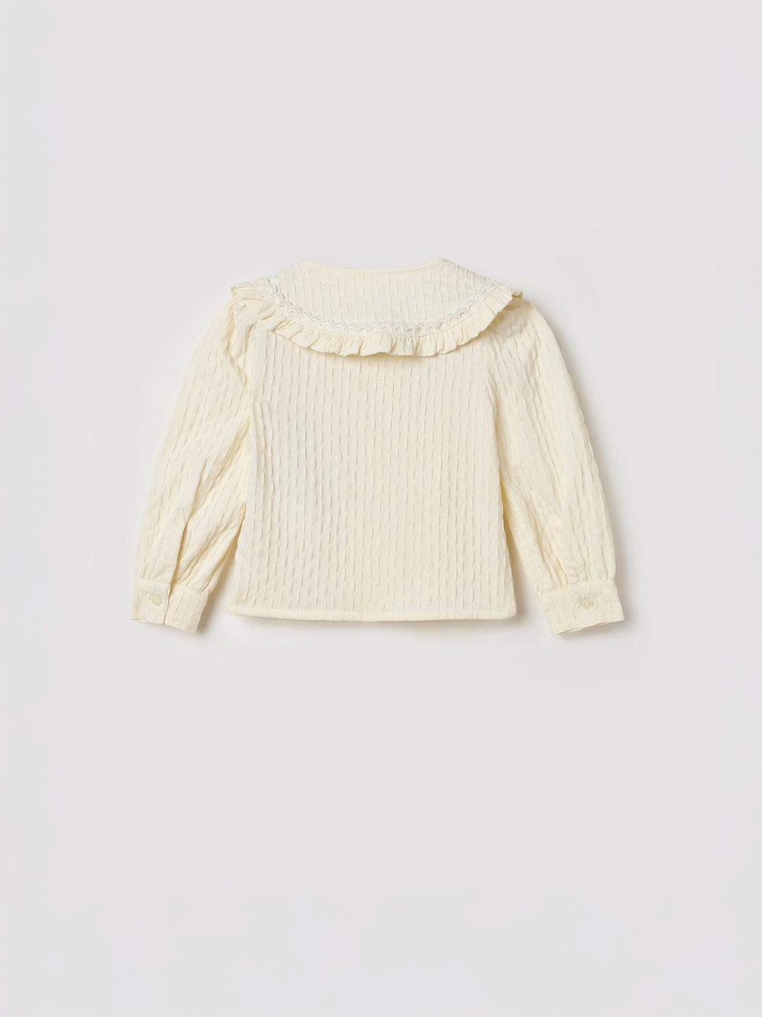 Elle Girls Regular Fit White Textured Top