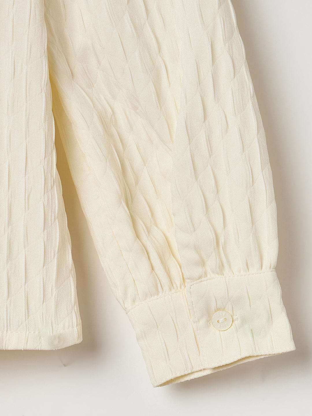 Elle Girls Regular Fit White Textured Top