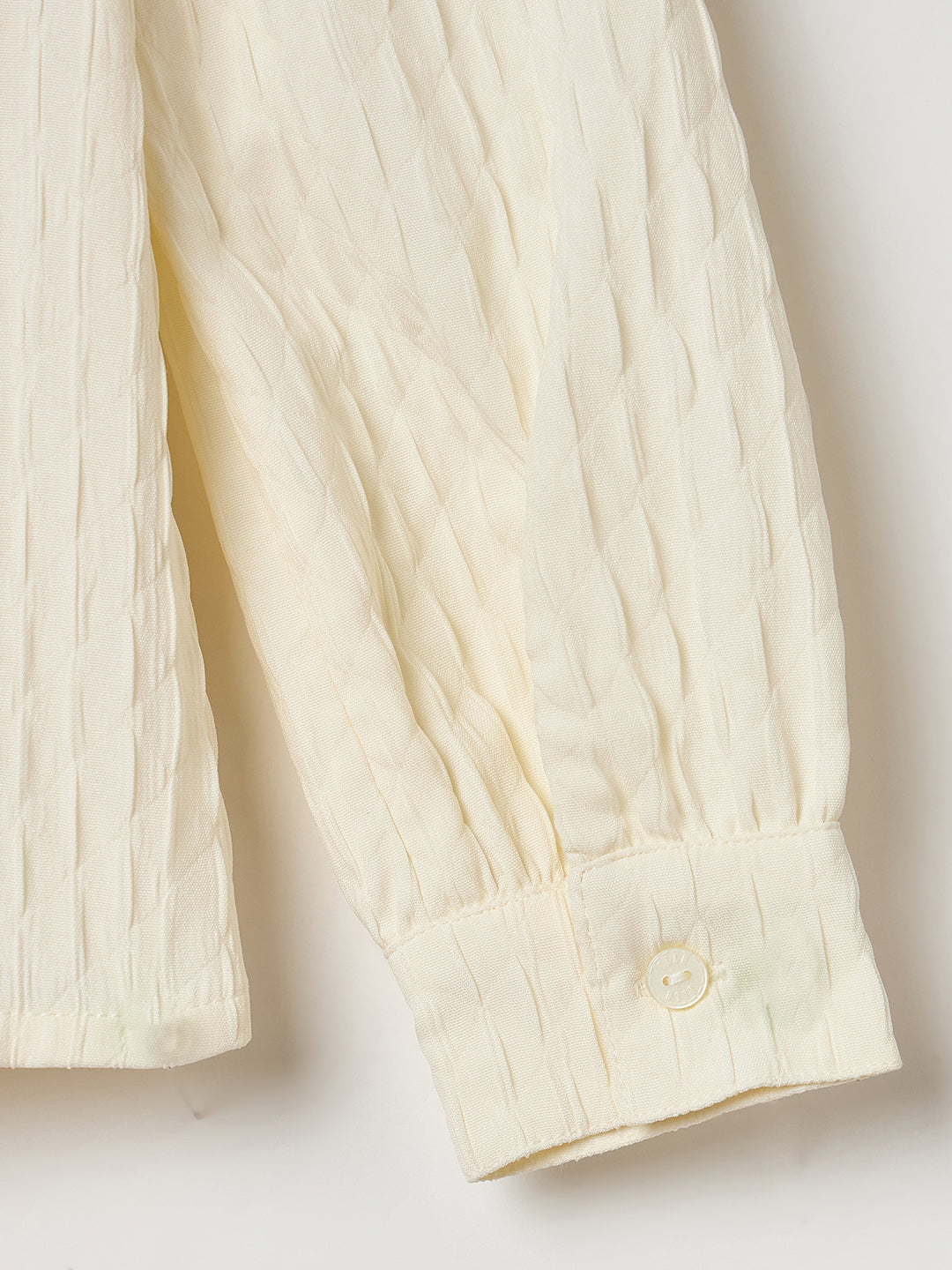 Elle Girls Regular Fit White Textured Top