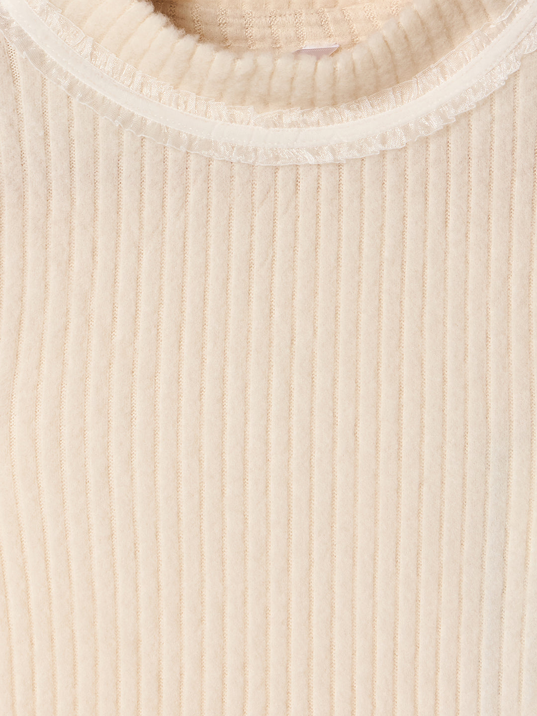 Elle Kids Beige Solid Crew Neck Sweater