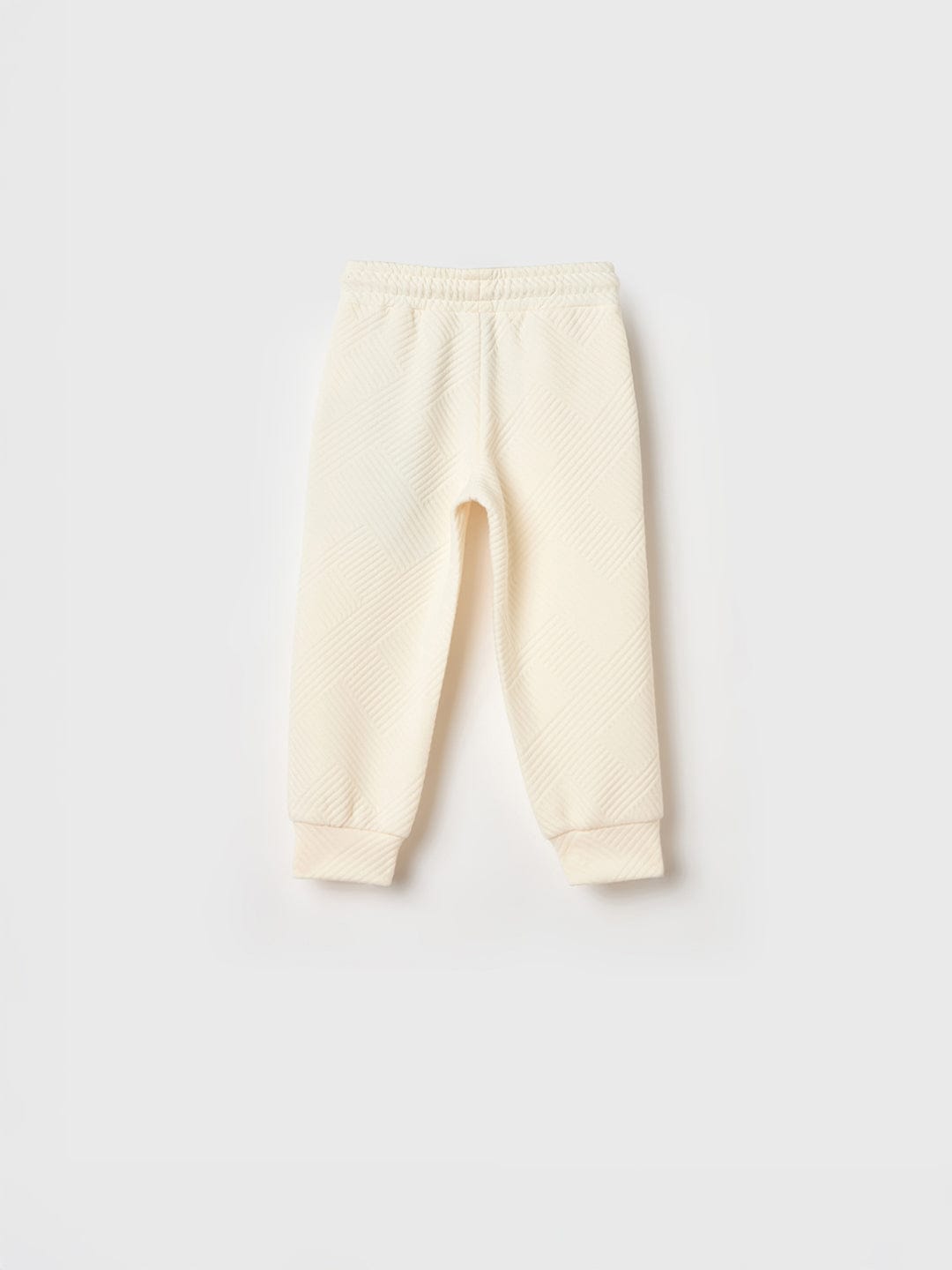 ELLE Girls Off White Polyester Solid Relaxed Sweatpant