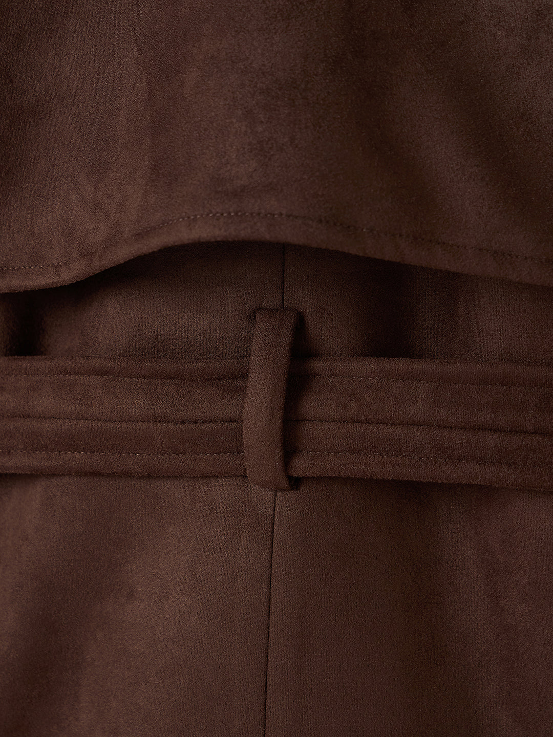 Elle Kids Brown Solid Notched Lapel Overcoat