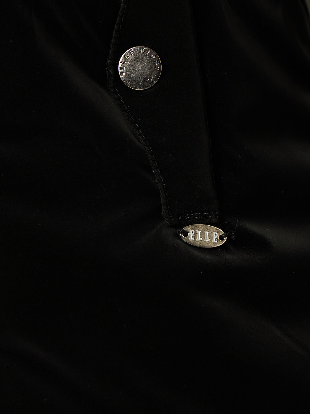 Elle Kids Black Solid Collar Jacket