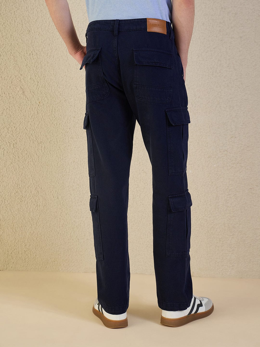 Iconic Men Blue Solid Pure Cotton Regular Fit Jeans