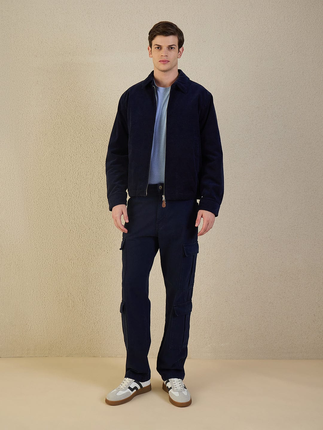 Iconic Men Blue Solid Pure Cotton Regular Fit Jeans