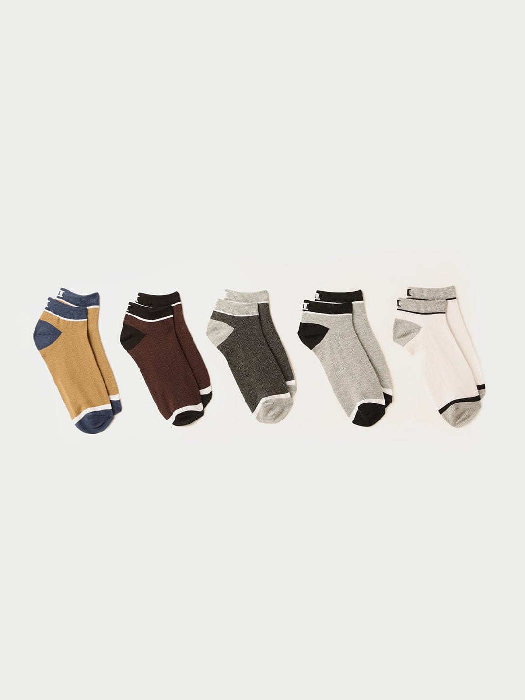 ICONIC Multicolour Knitted Color Block Socks (Pack of 5)