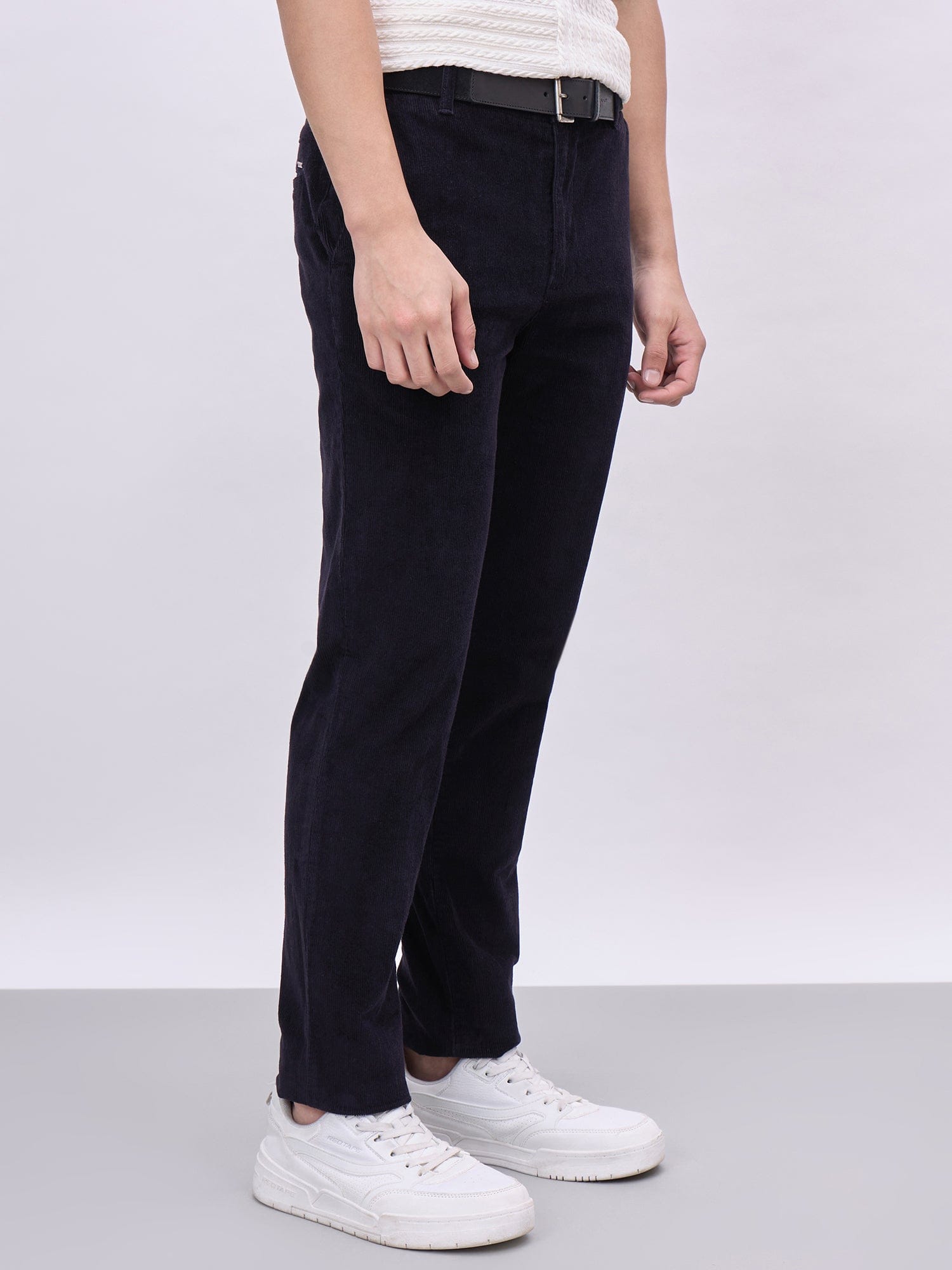 Iconic Men Blue Regular Fit Solid Trouser