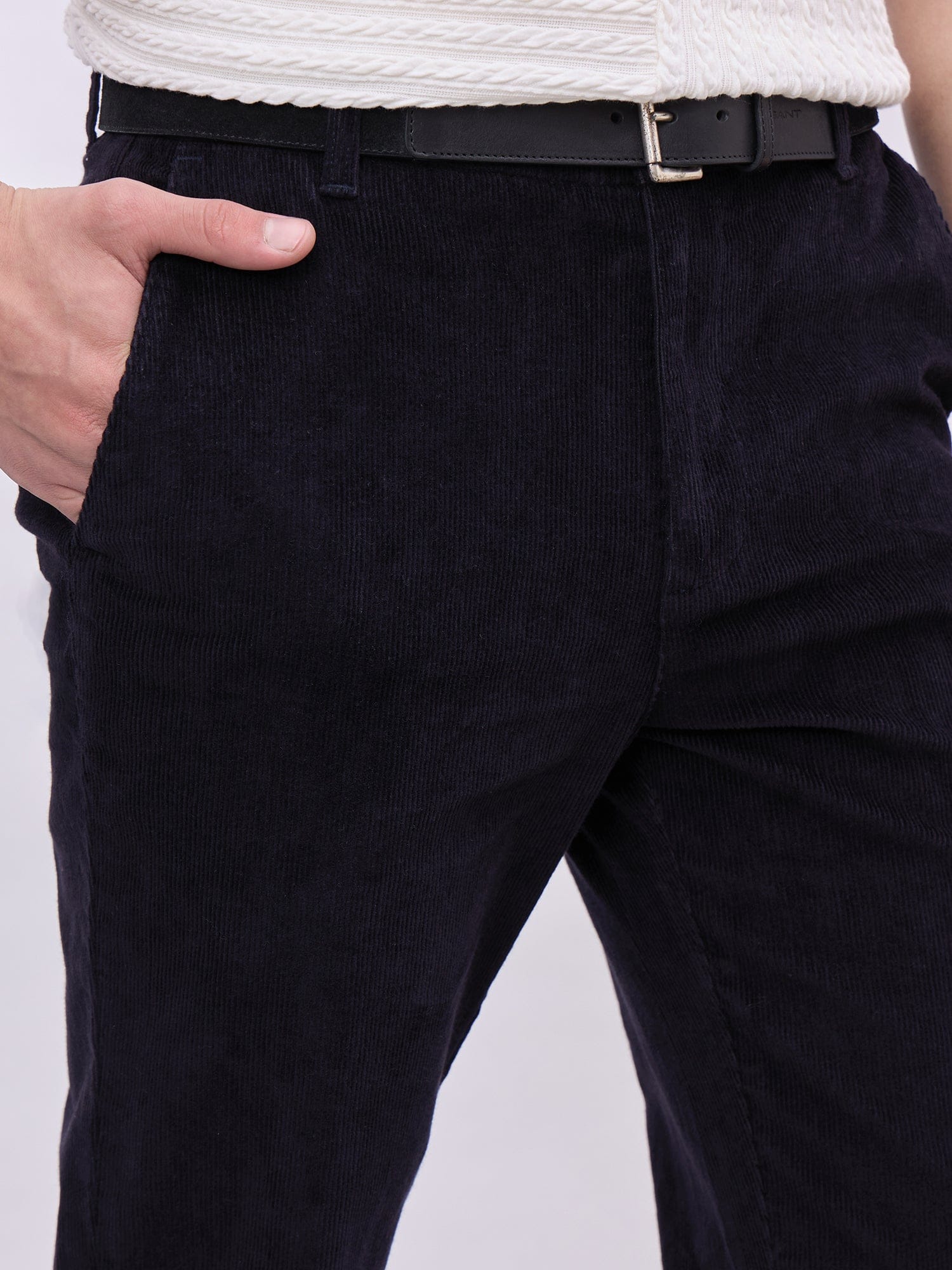 Iconic Men Blue Regular Fit Solid Trouser
