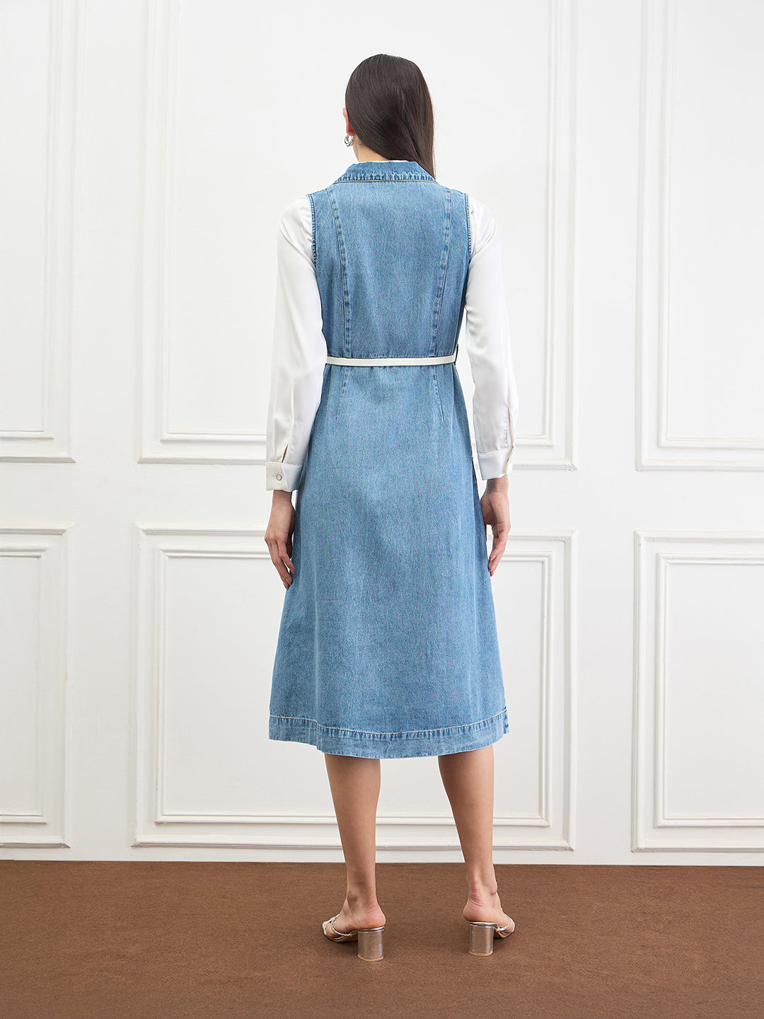 Elle Women Cotton Blue Dress