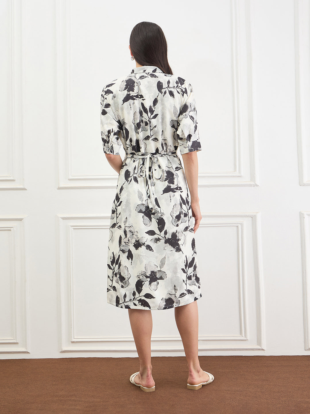 Iconic Women White Printed Dress