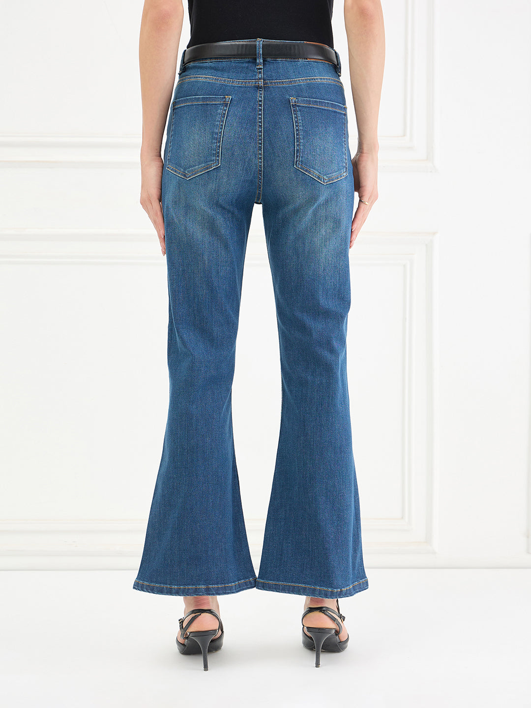 Iconic Women Blue Bootcut Fit Mid Rise Jeans