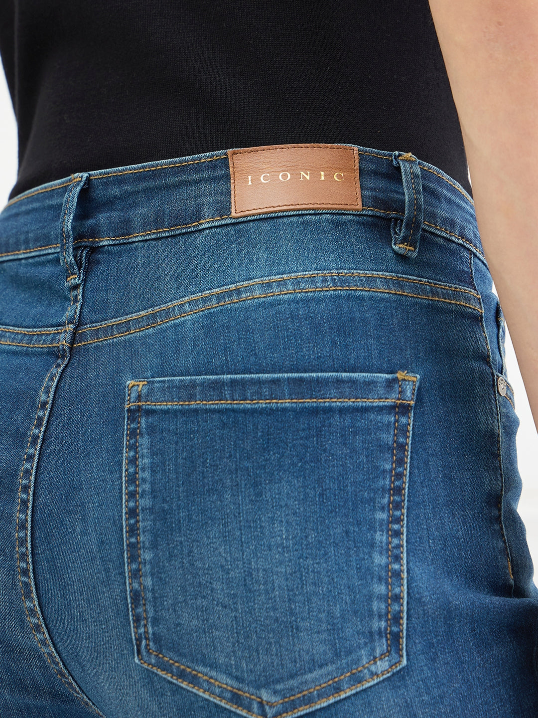 Iconic Women Blue Bootcut Fit Mid Rise Jeans