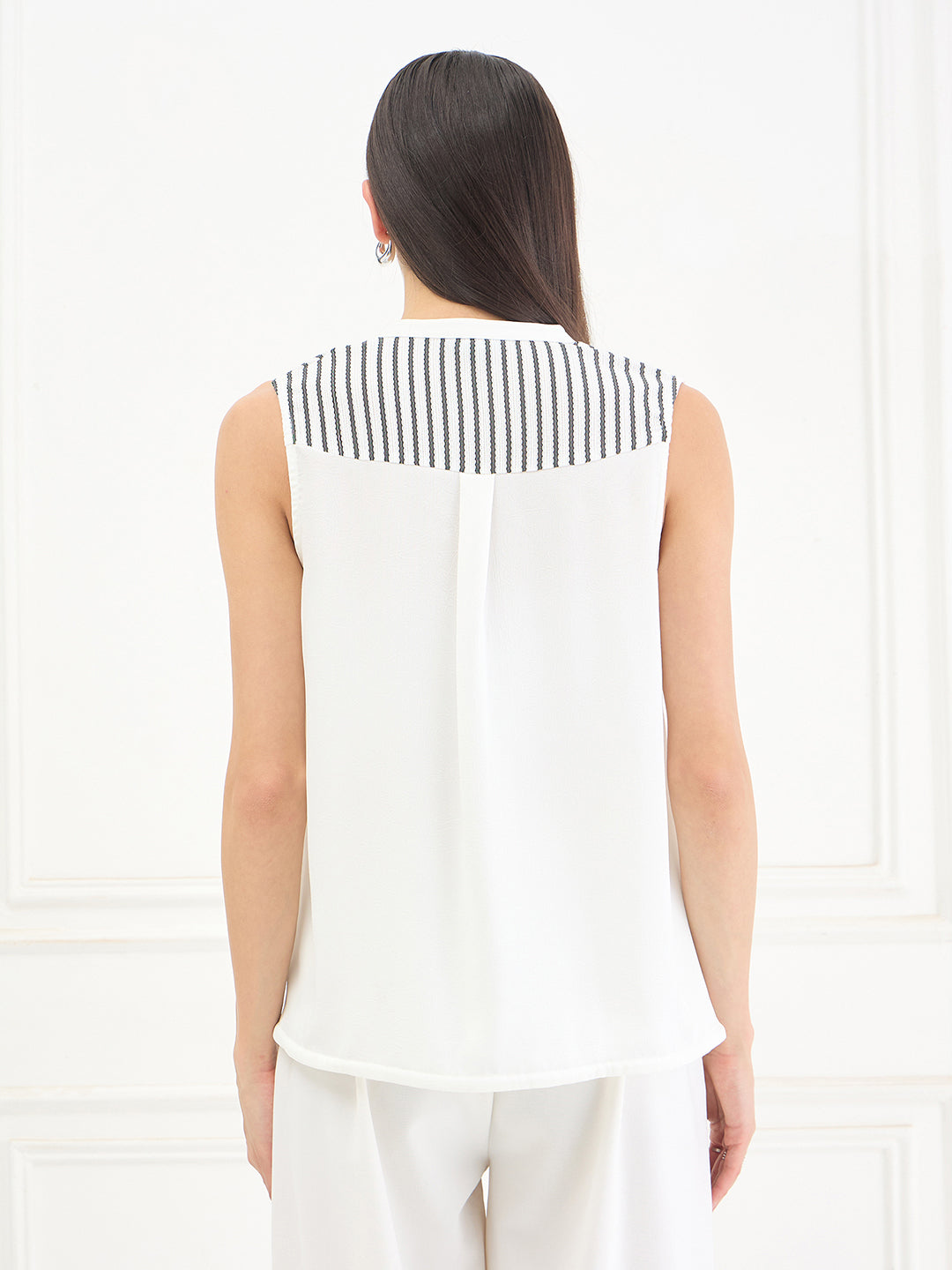 ICONIC Women White Striped Top