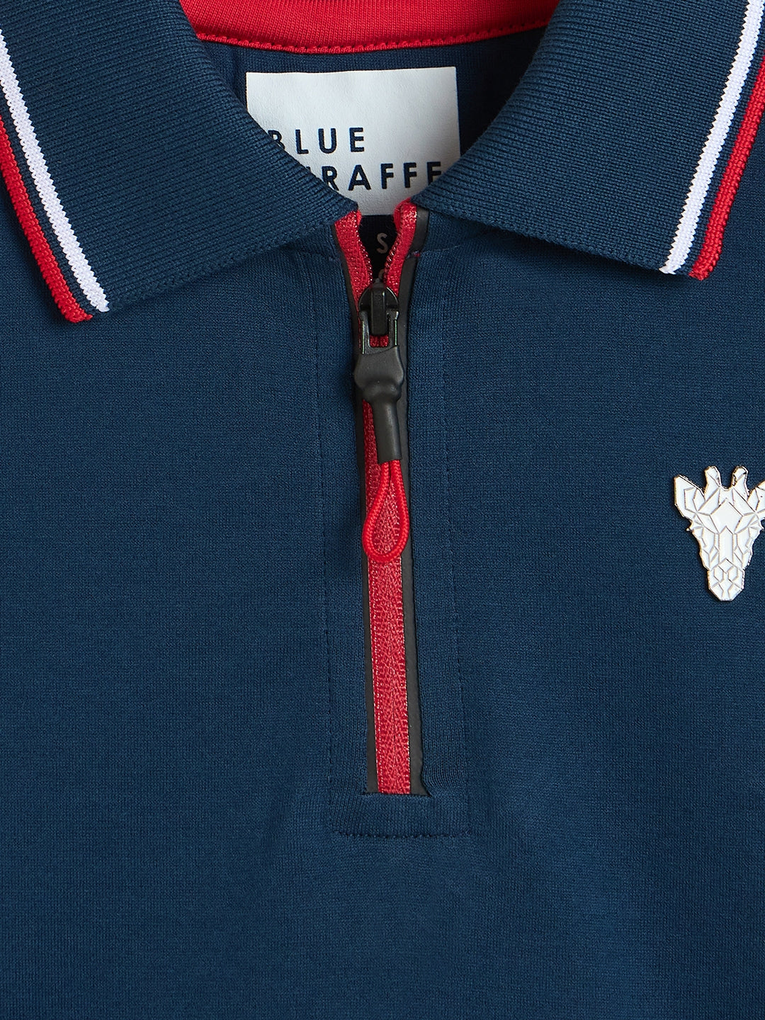 Blue Giraffe Boys Blue Solid Regular Fit Pure Cotton Polo T-Shirt