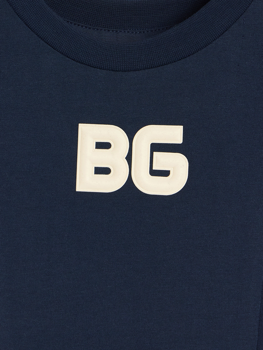 Blue Giraffe Boys Navy Blue Striped Regular Fit T-Shirt